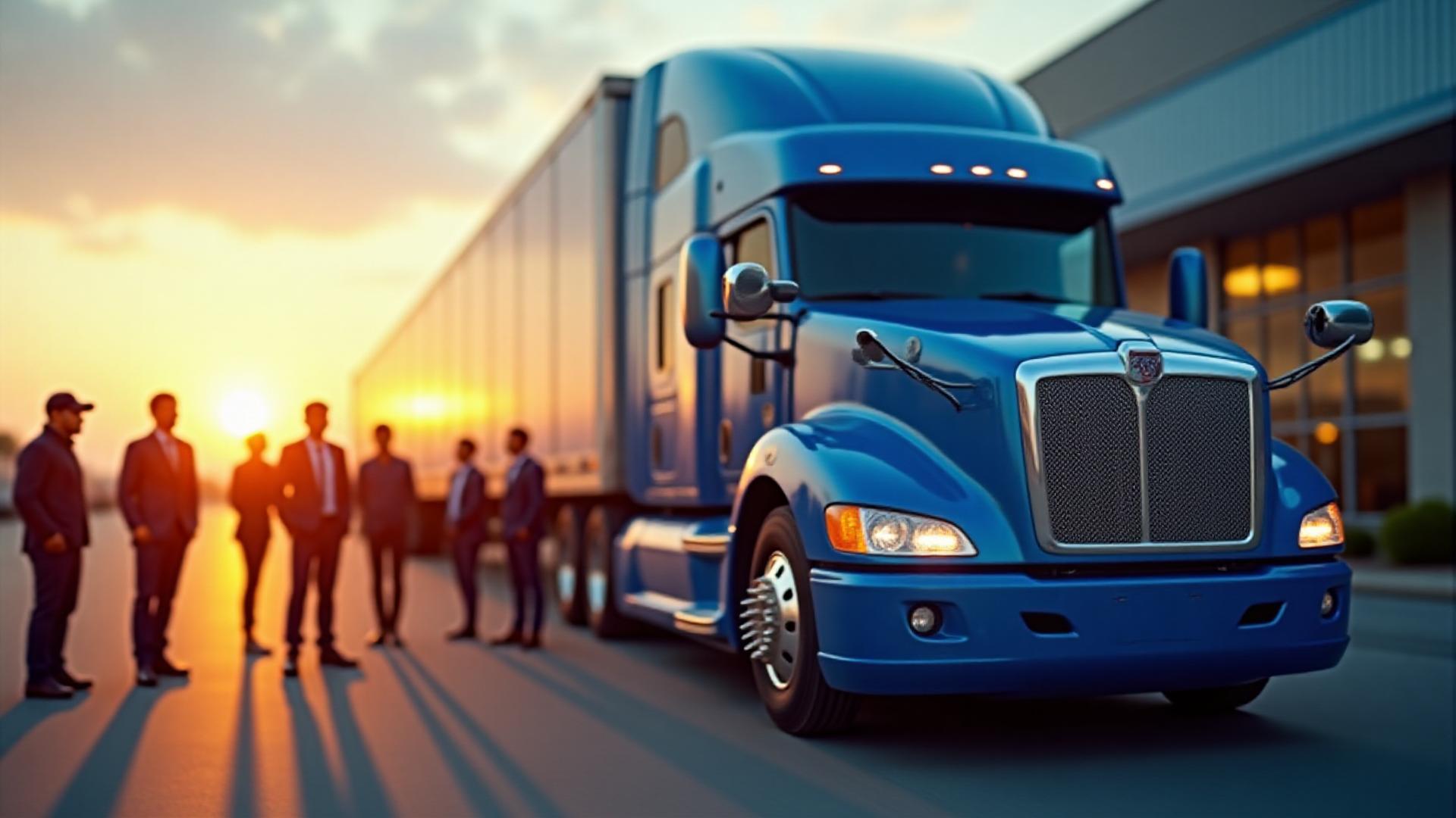 New Era Trucking team and heavy-duty logistics fleet