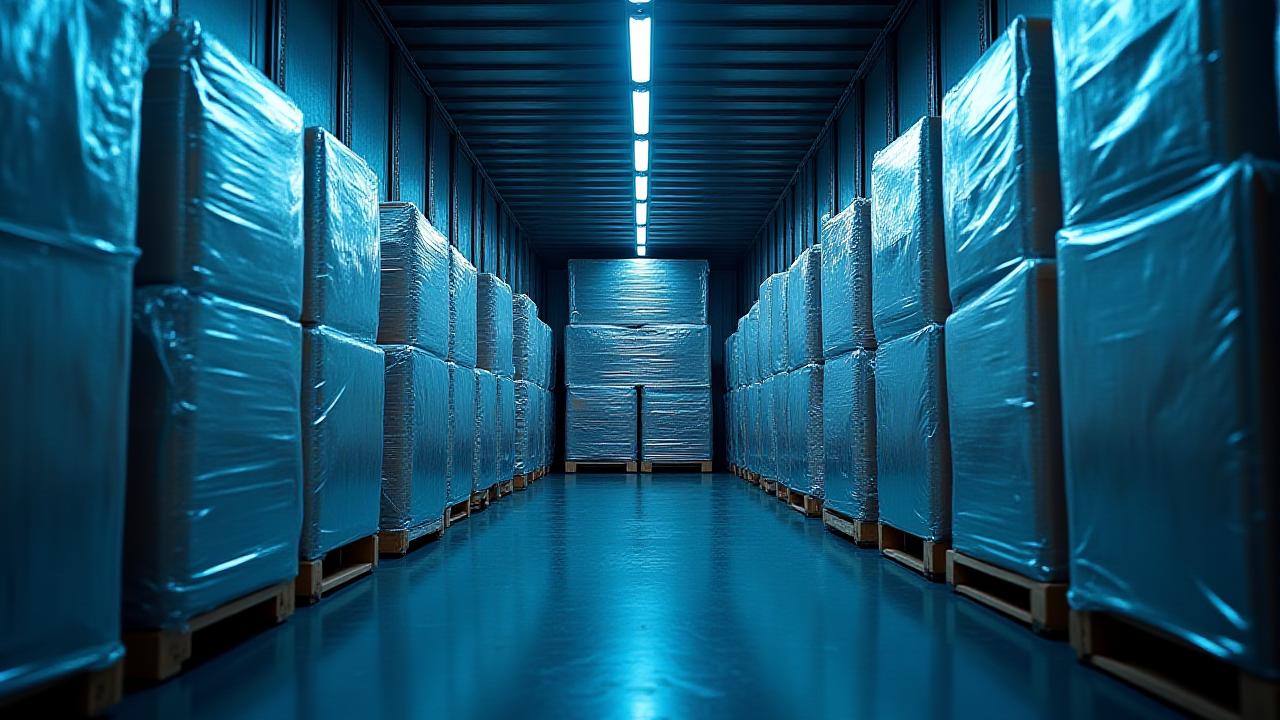 Interior of a semi-trailer with professional LTL palletized loads